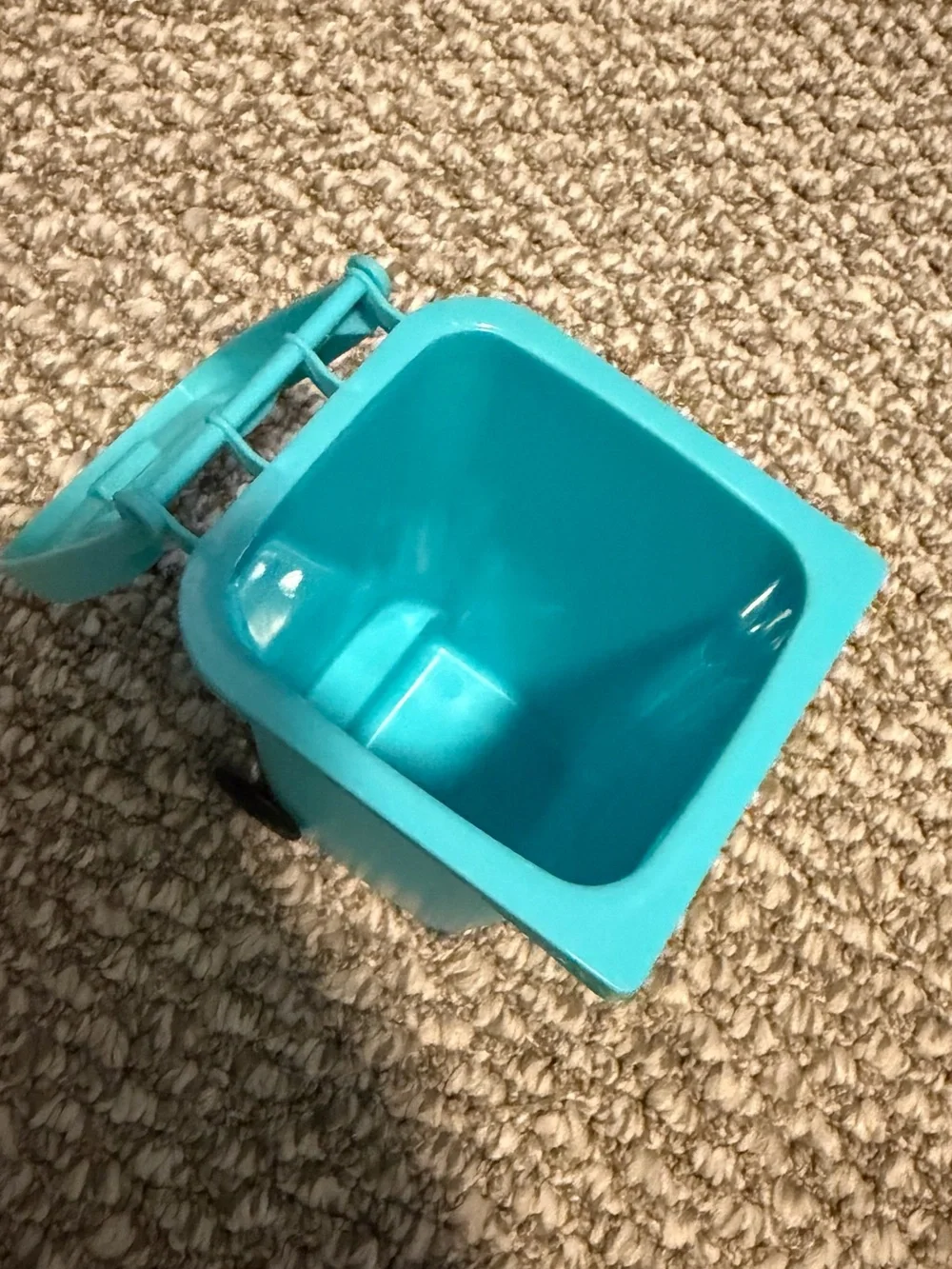 Teal Mini Trash Bin /Recycling Home Accent for cars or desktop